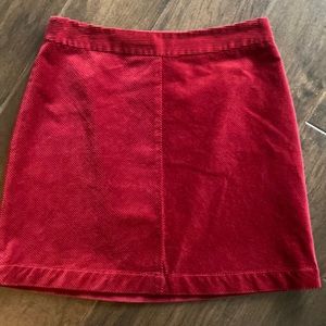 Loft red corduroy skirt size 8 NWT